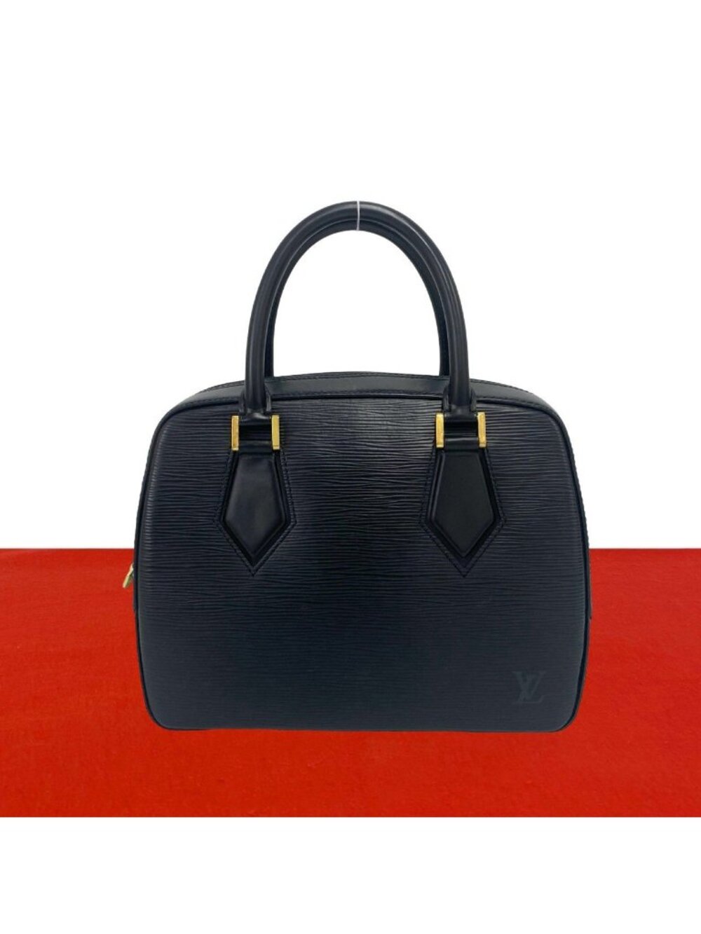 Louis Vuitton Vintage Sablon Epi Leather Mini Boston Bag Black
